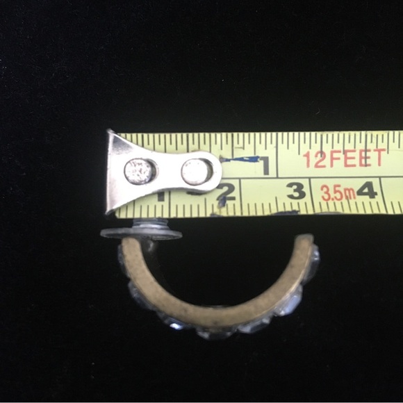 Chico’s Half Hoop White Rhinestone Crystal Earrings - Picture 5 of 6